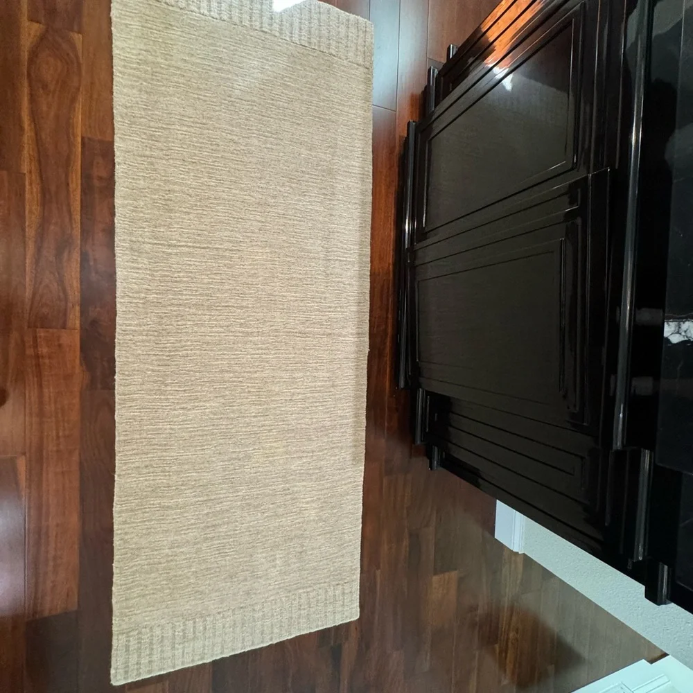 West Elm Ojai 3x5 wool runner rug with premium pad. Color Alabaster. Like new!